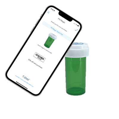 Green Smart Vial with Push and Turn Reversible Cap- 100 Count